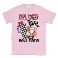 Bubblegum Pink hot mess always stressed race mama Classic Tee - MaliasSmallBusiness