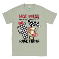 Hot Mess Always Stressed Race Mama Classic Tee | Teevron