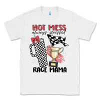 White hot mess always stressed race mama Classic Tee - MaliasSmallBusiness