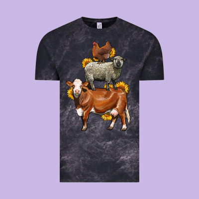 Farm Animals Stack Vintage Tee Designed By Lillyallendesigns