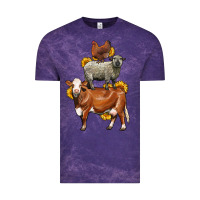 Cloud Purple farm animals stack Vintage Tee - LillyAllenDesigns