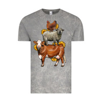 Cloud Rock farm animals stack Vintage Tee - LillyAllenDesigns