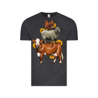 Vintage Black farm animals stack Vintage Tee - LillyAllenDesigns