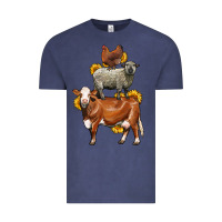Vintage Denim farm animals stack Vintage Tee - LillyAllenDesigns