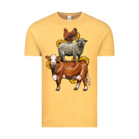 Vintage Mustard farm animals stack Vintage Tee - LillyAllenDesigns
