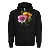 Black In Your Eyes Rose Zipper Hoodie - LillyAllenDesigns
