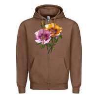 Chestnut In Your Eyes Rose Zipper Hoodie - LillyAllenDesigns