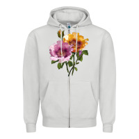 Dove Grey In Your Eyes Rose Zipper Hoodie - LillyAllenDesigns