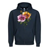 Navy In Your Eyes Rose Zipper Hoodie - LillyAllenDesigns
