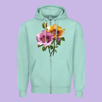 In Your Eyes Rose Zipper Hoodie Designed By Lillyallendesigns