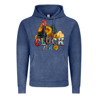 Vintage Denim cluck it coop animals hen and chick aztec serape leopard Vintage Hoodie - Artiststas