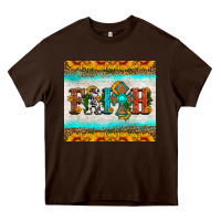 Chocolate Brown faith cross and sunflower tumbler Heavy Core Tee - HRA Design Shop