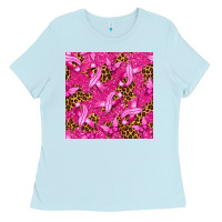 Baby Blue Breast Cancer with Ribbon and Butterfly Ladies Tee - texasbilliewilder