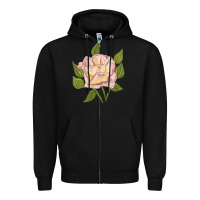 Black Life's Little Pleasures Rose Zipper Hoodie - LillyAllenDesigns