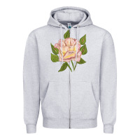 Heather Grey Life's Little Pleasures Rose Zipper Hoodie - LillyAllenDesigns