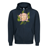 Navy Life's Little Pleasures Rose Zipper Hoodie - LillyAllenDesigns