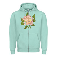 Seafoam Life's Little Pleasures Rose Zipper Hoodie - LillyAllenDesigns