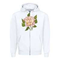 White Life's Little Pleasures Rose Zipper Hoodie - LillyAllenDesigns