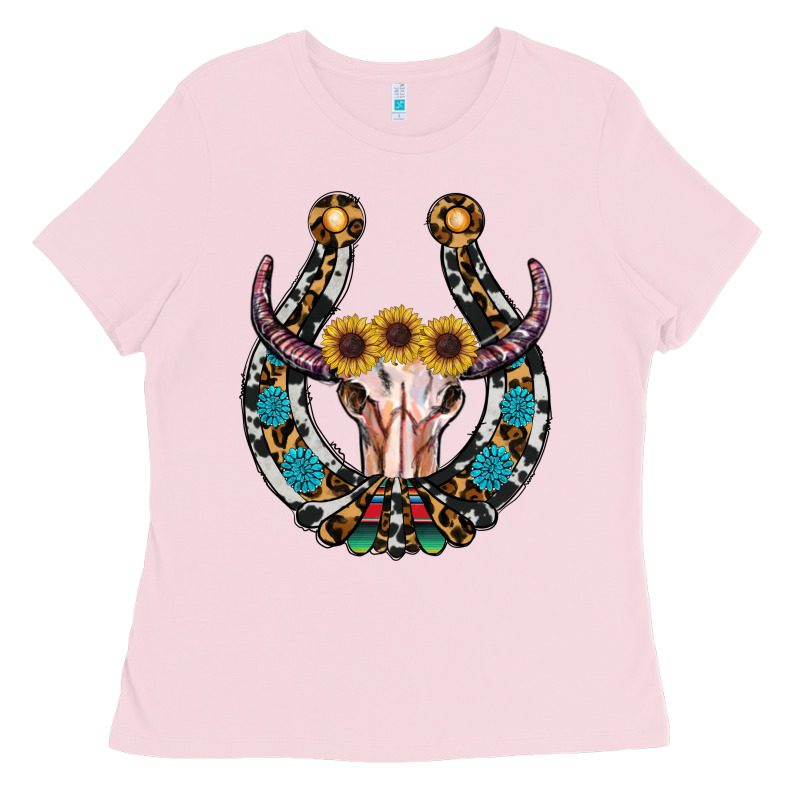 Western Horseshoe Skull Ladies Tee by RanaPortraitStore | Teevron