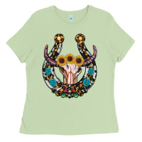 Matcha western horseshoe skull Ladies Tee - RanaPortraitStore