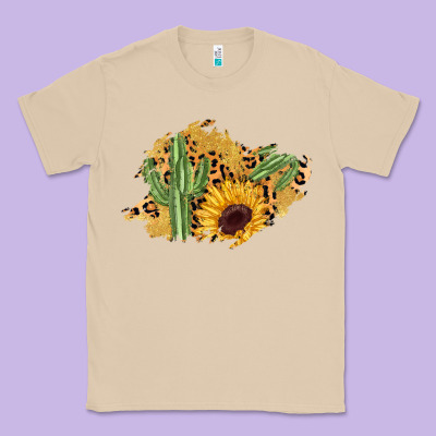 Cactus Leopard Sunflower Glitter  Patch Classic Tee Designed By Adodesignshop