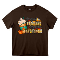 Chocolate Brown stressed blessed pumpkin obsessed Heavy Core Tee - CowhideDigitalArt
