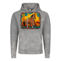 Cloud Rock can't be tamed horse with sunflowers turquoise gemstone western sunset Vintage Hoodie - Artiststas