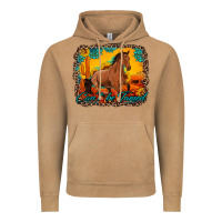Vintage Camel can't be tamed horse with sunflowers turquoise gemstone western sunset Vintage Hoodie - Artiststas