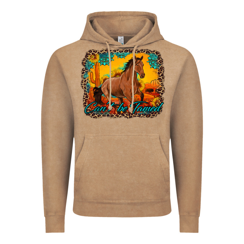 Can't Be Tamed Horse With Sunflowers Turquoise Gemstone Western Sunset Vintage Hoodie by Artiststas | Teevron