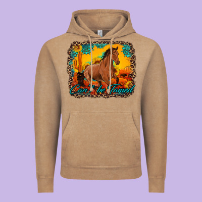 Can't Be Tamed Horse With Sunflowers Turquoise Gemstone Western Sunset Vintage Hoodie Designed By Artiststas