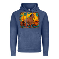Vintage Denim can't be tamed horse with sunflowers turquoise gemstone western sunset Vintage Hoodie - Artiststas