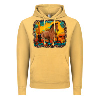 Vintage Mustard can't be tamed horse with sunflowers turquoise gemstone western sunset Vintage Hoodie - Artiststas