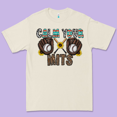 Calm Your Mits Baseball Premium Tee Designed By Cowhidedigitalart