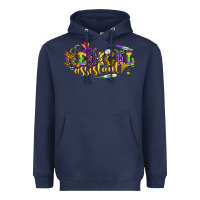 Navy MA Medical Assistant Mardi Gras Heavyweight Hoodie - NancyCooperArtShop