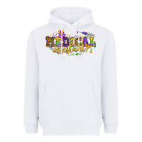 White MA Medical Assistant Mardi Gras Heavyweight Hoodie - NancyCooperArtShop
