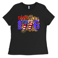 Black est. 1776 4th of july Ladies Tee - Zillion Design Studio