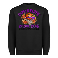Black courtside social club Heavyweight Sweatshirt - MaliasSmallBusiness