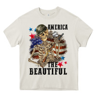 Cream America the beautiful 4th of july Heavy Core Tee - CowGirlArtShop