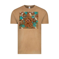 Vintage Camel highland cow turquoise gemstones western patterns Vintage Tee - BarkalooDesign
