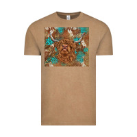 Vintage Coffee highland cow turquoise gemstones western patterns Vintage Tee - BarkalooDesign