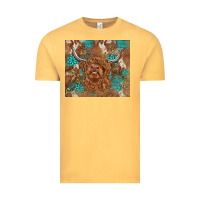 Vintage Mustard highland cow turquoise gemstones western patterns Vintage Tee - BarkalooDesign