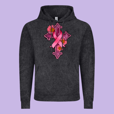 Breast Cancer Cross Vintage Hoodie Designed By Adodesignshop