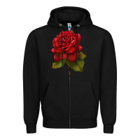 Black Oklahoma Rose Illustrations Zipper Hoodie - LillyAllenDesigns
