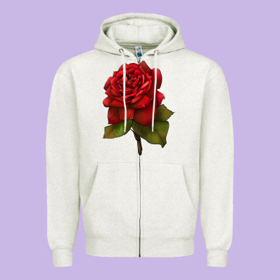 Oklahoma Rose Illustrations Zipper Hoodie Designed By Lillyallendesigns