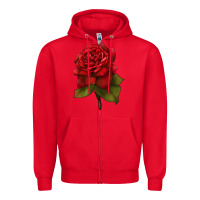 Red Oklahoma Rose Illustrations Zipper Hoodie - LillyAllenDesigns
