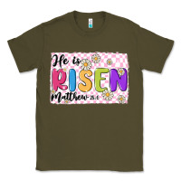 Army Green checkered risen Classic Tee - MaliasSmallBusiness