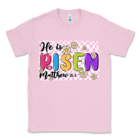 Bubblegum Pink checkered risen Classic Tee - MaliasSmallBusiness