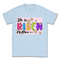 Dusty Blue checkered risen Classic Tee - MaliasSmallBusiness