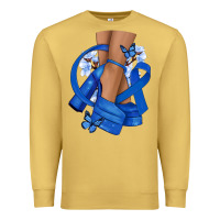 Antique Gold Colon Cancer diva blue ribbon Premium Sweatshirt - NancyCooperArtShop
