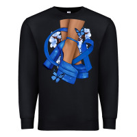 Black Colon Cancer diva blue ribbon Premium Sweatshirt - NancyCooperArtShop